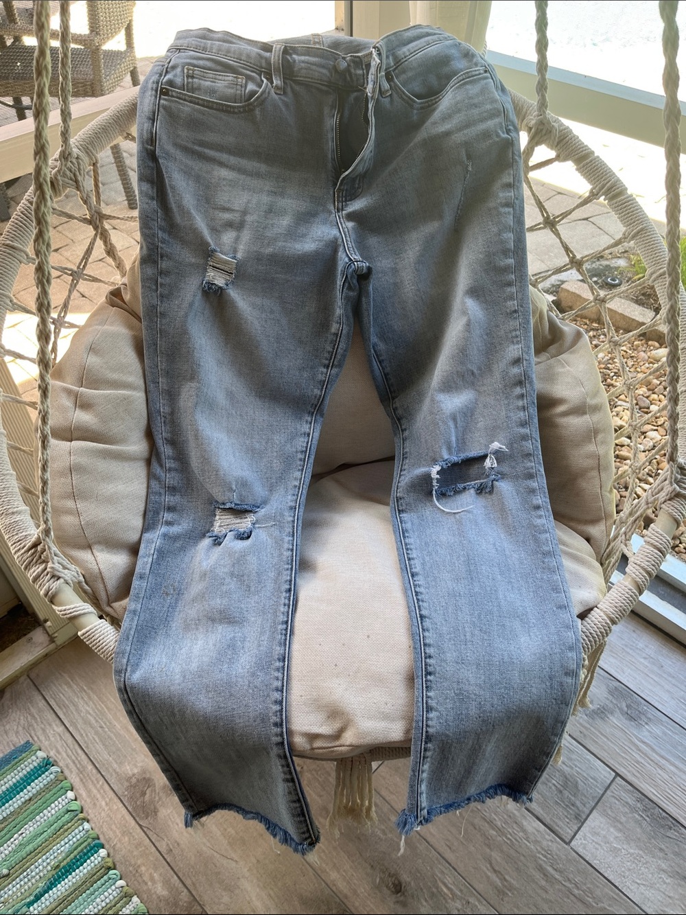 OLIVER LOGAN Crosby distressed straight leg jeans